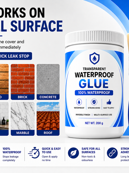 Transparent Waterproof Glue + Free Brush 🔥