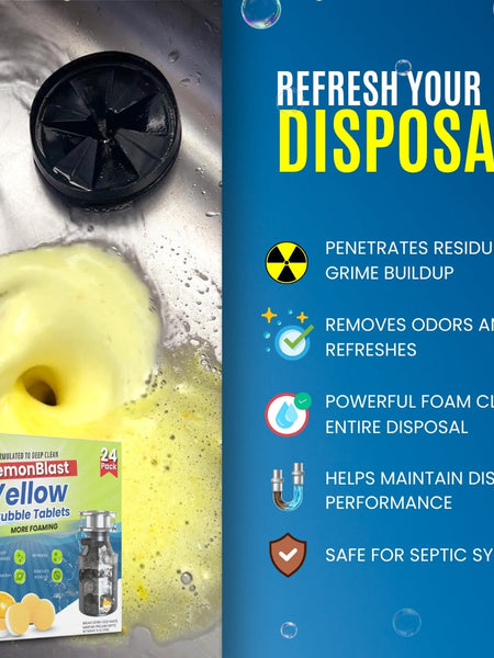 LemonBlast Yellow Bubble Tablets – Odor Eliminator + Blockage Remover
