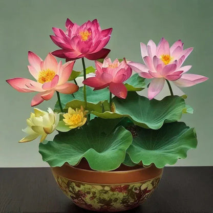Premium Japanese Bonsai Lotus Seeds - High Fragrance 50 Seeds + 50 Seeds Free
