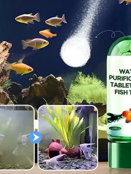 Aquarium Purifying Tablets [BUY 1 GET 1 FREE] – Safe for All Types of Fish | 1 to 4 tabs per tank