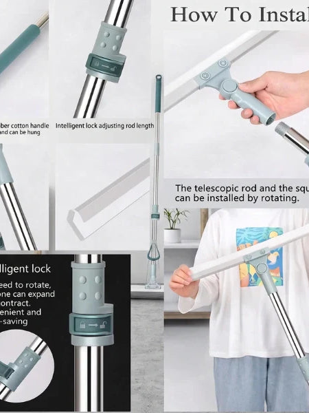 FlexiWipe – Multipurpose Wiper | Extendable-Rod | Silicon Blade | 180° Head