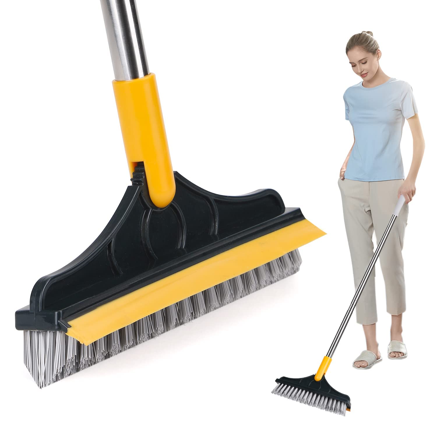 2-in-1 Floor Cleaning Brush with Scraper