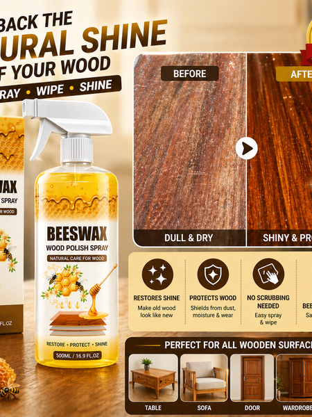 Beeswax Wood Polish Spray Restore Shine Protect Furniture Buy 1 Get 1 Free