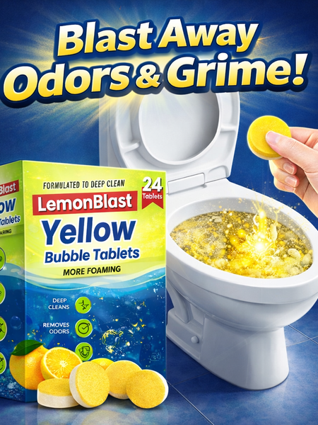 LemonBlast Yellow Bubble Tablets – Odor Eliminator + Blockage Remover ( BUY 1 GET 1 FREE )