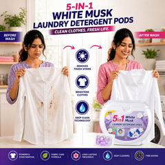 5-in-1 White Musk Laundry Detergent Pods (80PCS)