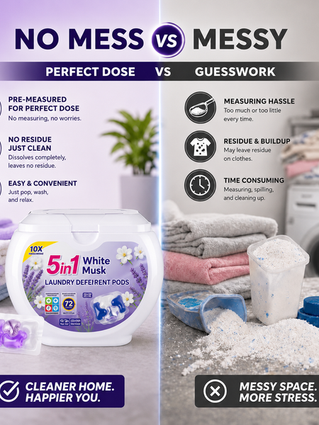 5-in-1 White Musk Laundry Detergent Pods (80PCS)