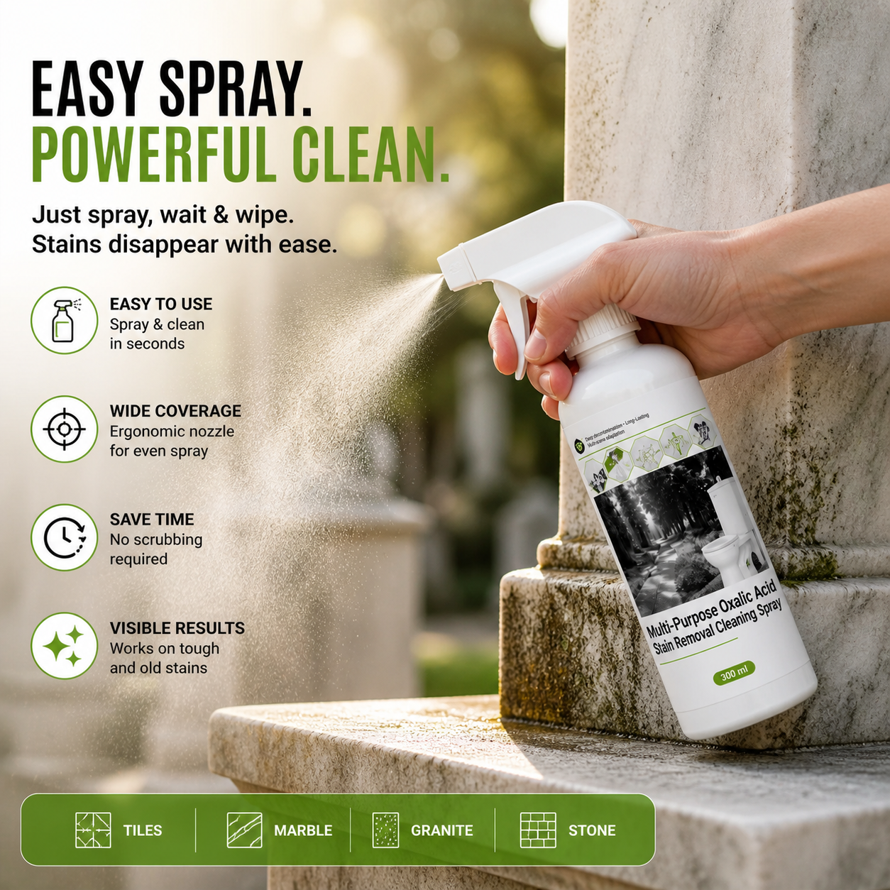 Multi-Purpose Oxalic Tiles & Stone Stain Removal Cleaning Spray