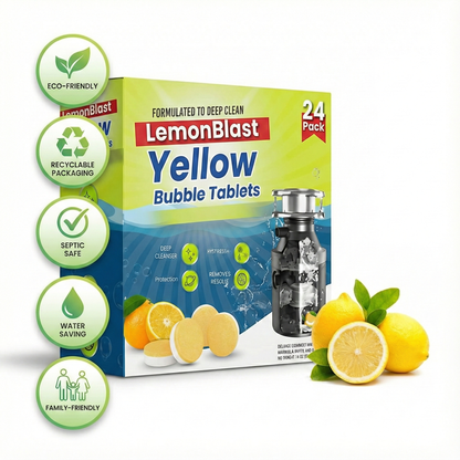 LemonBlast Yellow Bubble Tablets – Odor Eliminator + Blockage Remover ( BUY 1 GET 1 FREE )