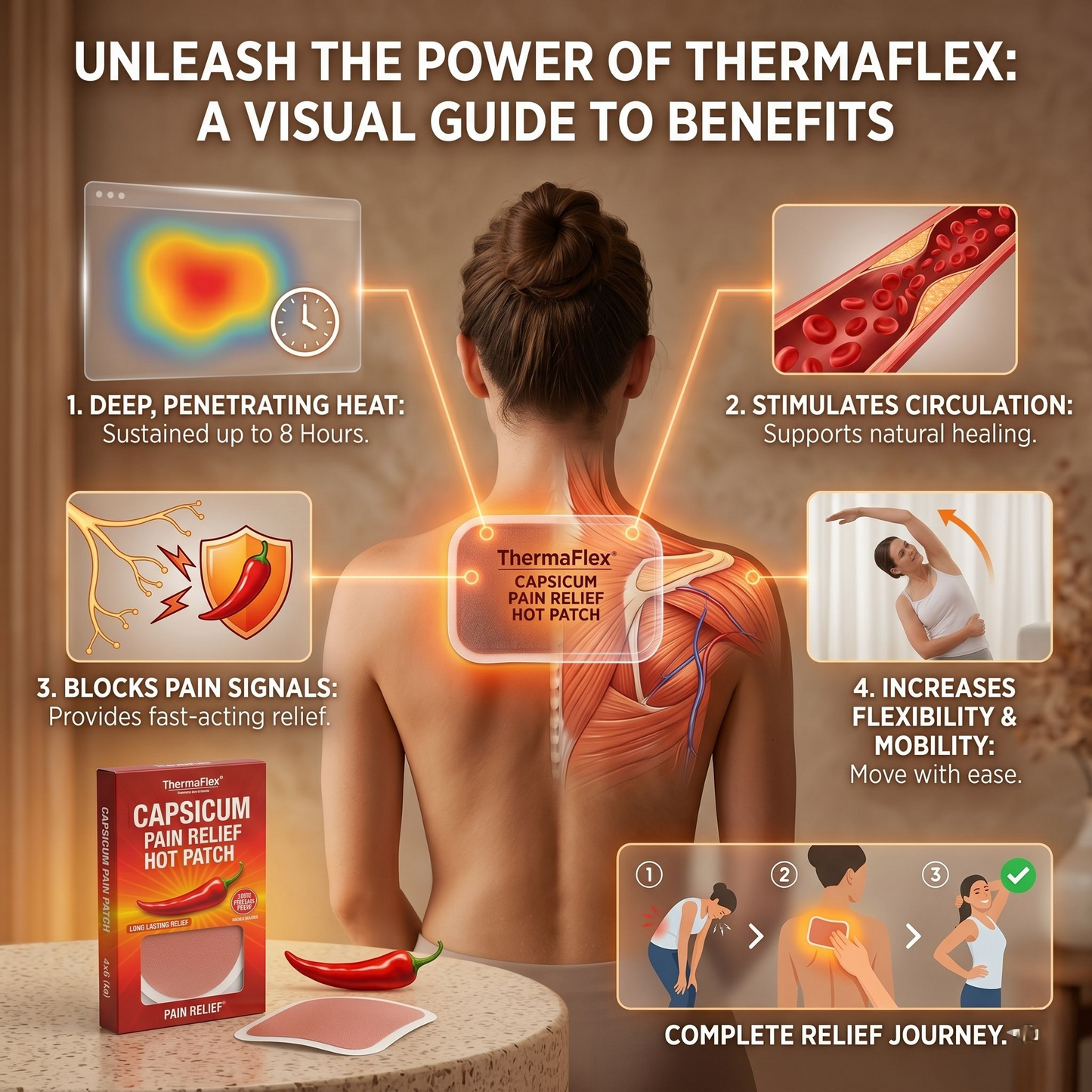 Thermaflex™ - Capsicum Pain Relief Hot Patch ( BUY 1 GET 2 FREE )