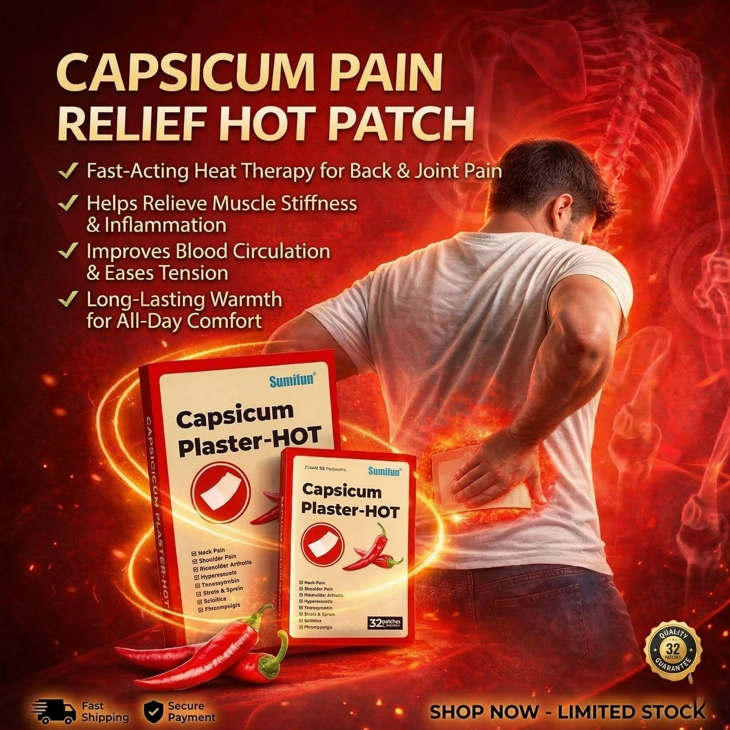 Thermaflex™ - Capsicum Pain Relief Hot Patch ( BUY 1 GET 2 FREE )