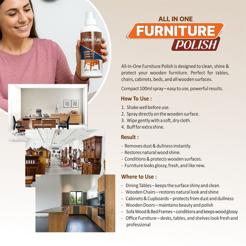 Natural Beeswax Spray Furniture Polish and Cleaner Spray ( BUY 1 GET 3)
