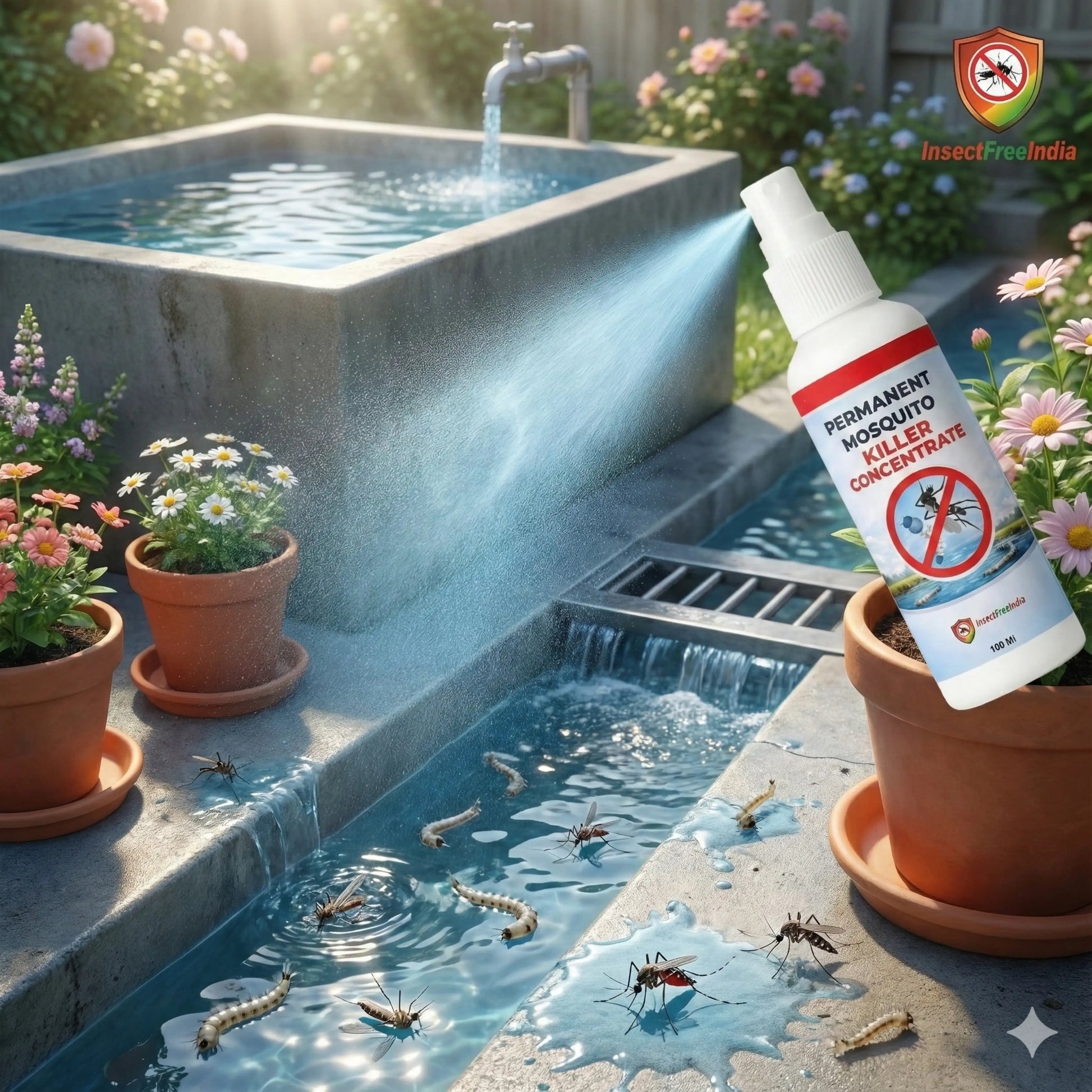 Permanent Mosquito Killer Concentrate | Fast-Acting Larvae & Mosquito Eliminator | Long-Term Home Protection