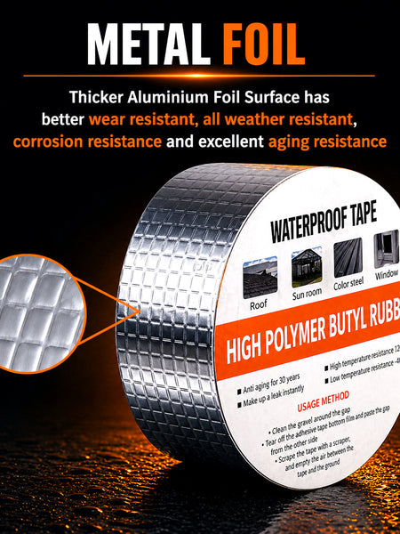 Waterproof Aluminium Butyl Tape – Instant Leak Repair Seal (Buy 1 Get 1 Free)