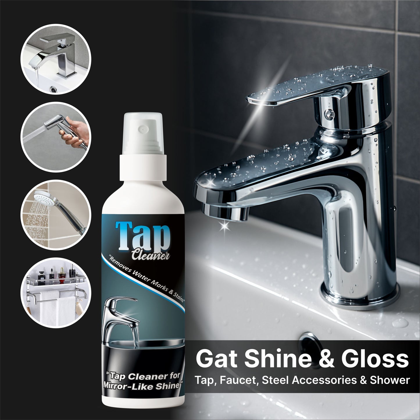 Tap Cleaner – Removes Hard Water Stains & Gives Mirror-Like Shine (BUY 1 GET 1 FREE)