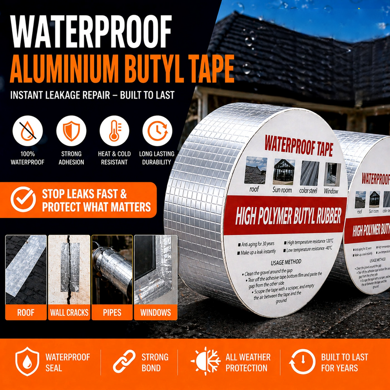 Waterproof Aluminium Butyl Tape – Instant Leak Repair Seal 🌧️🏠